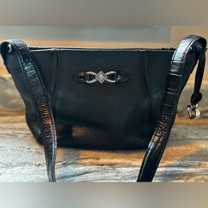 BRIGHTON Black Pebble
Leather Medallion Shoulder
Bag
